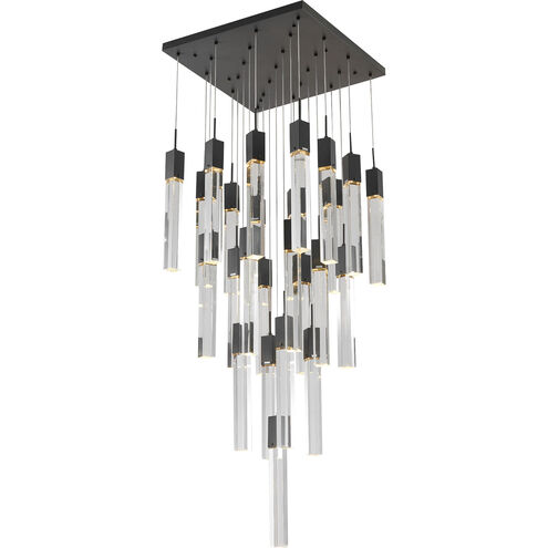 Canada 25 Light 28 inch Matte Black Chandelier Ceiling Light
