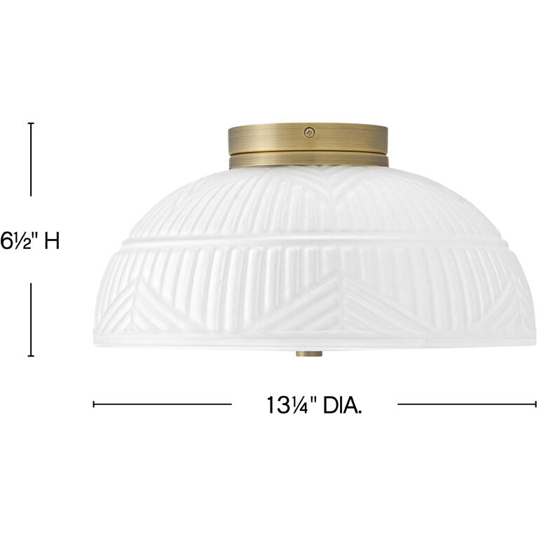 Lisa McDennon Devon 2 Light 13.25 inch Lacquered Brass Foyer Ceiling Light, Ceiling, Flush Mount