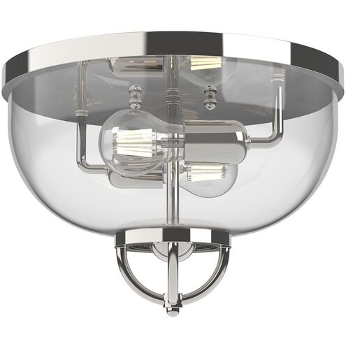 Lancaster 2 Light 12.5 inch Polished Nickel Flush Mount Ceiling Light