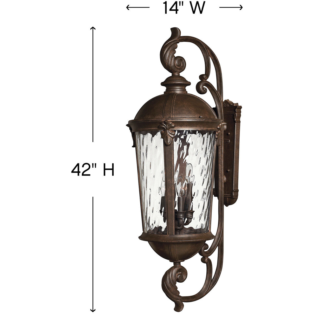 Estate Series Windsor Outdoor Wall Mount Lantern in River Rock, Extra Large