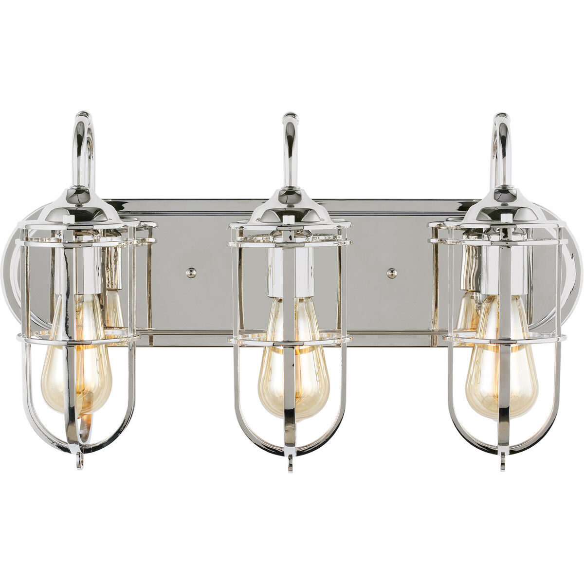 Polished nickel 3 light vanity light store