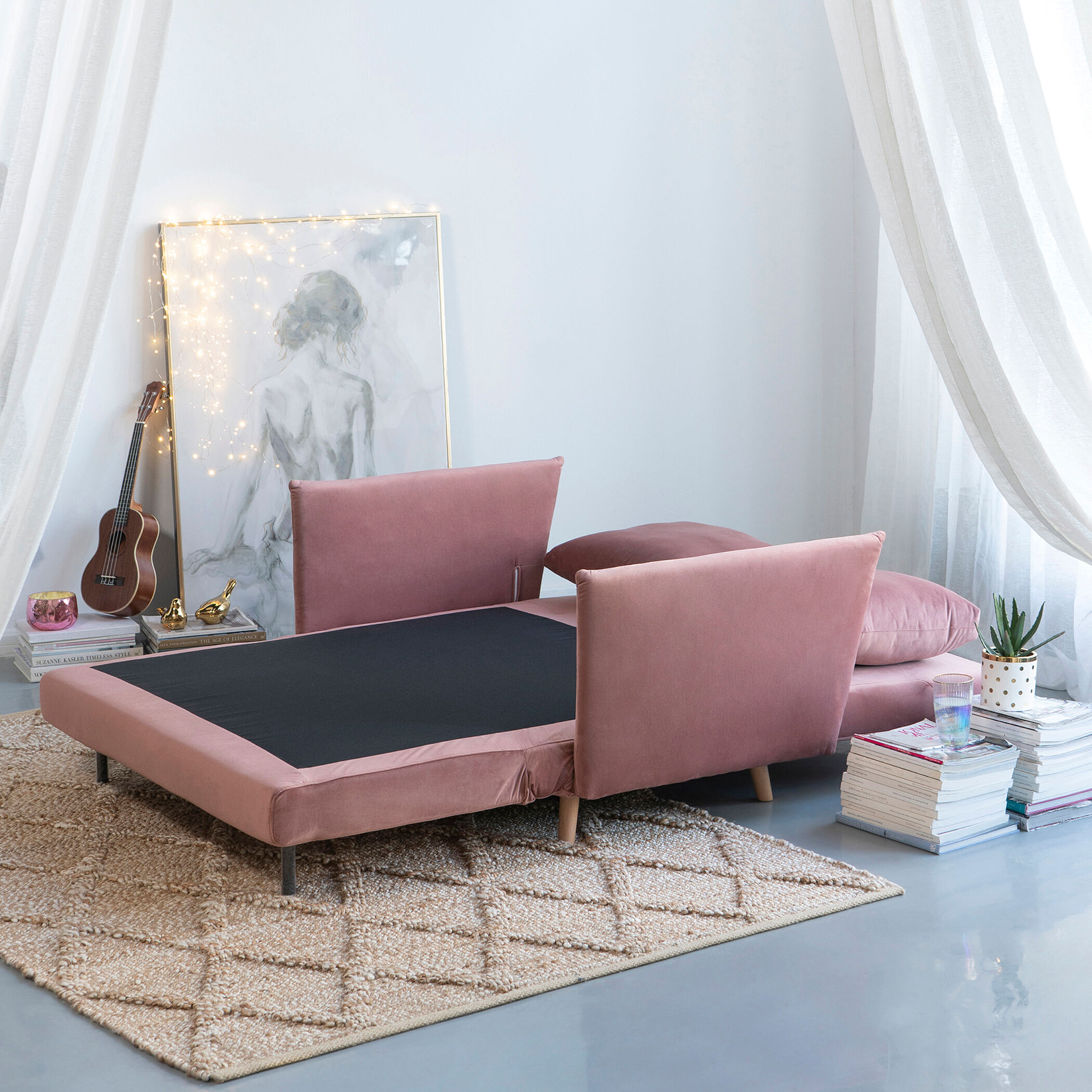 A B Home 77776 DS Upholstered Dusty Pink Sofa
