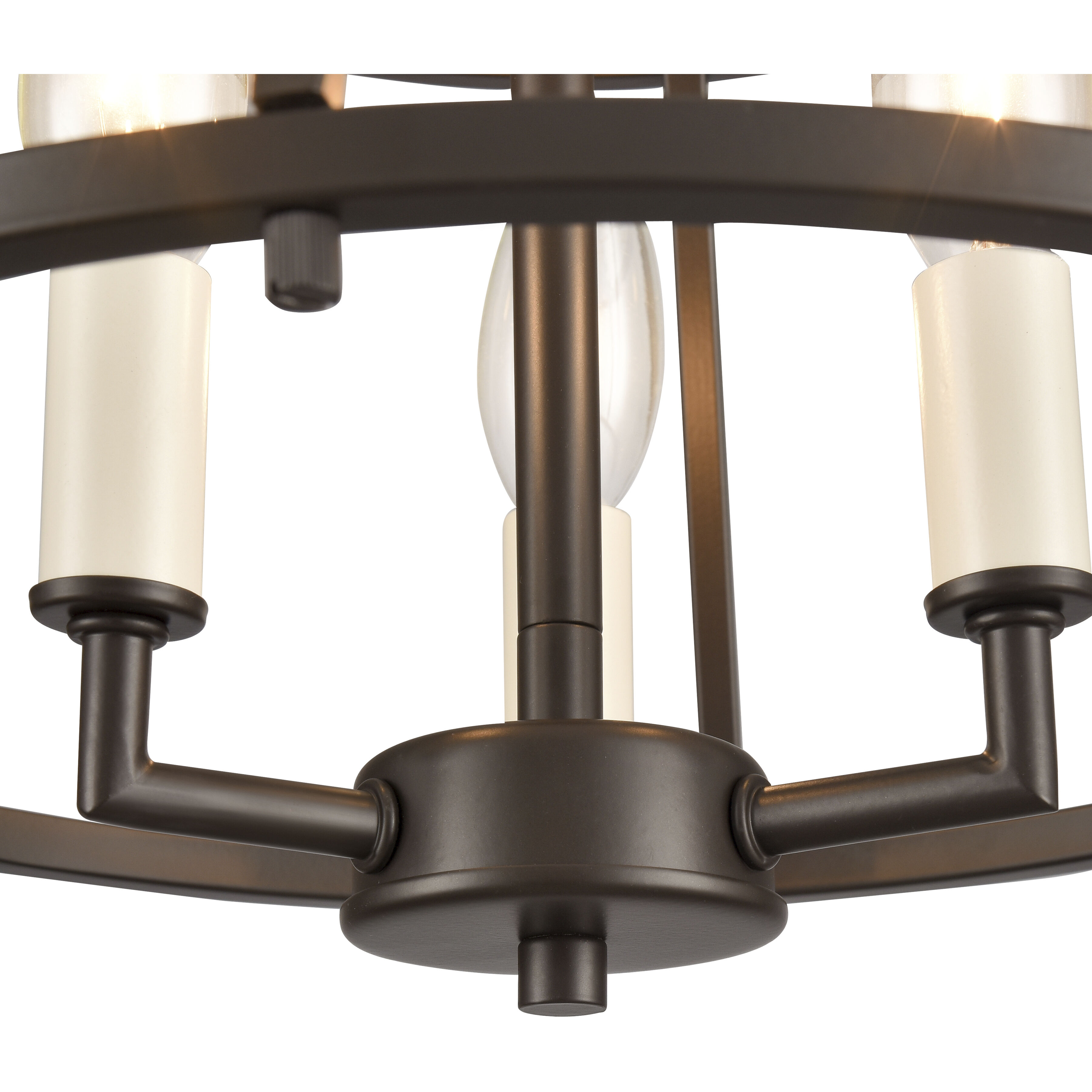 Joanie 3 Light 13 inch Old Bronze Semi Flush Mount Ceiling Light