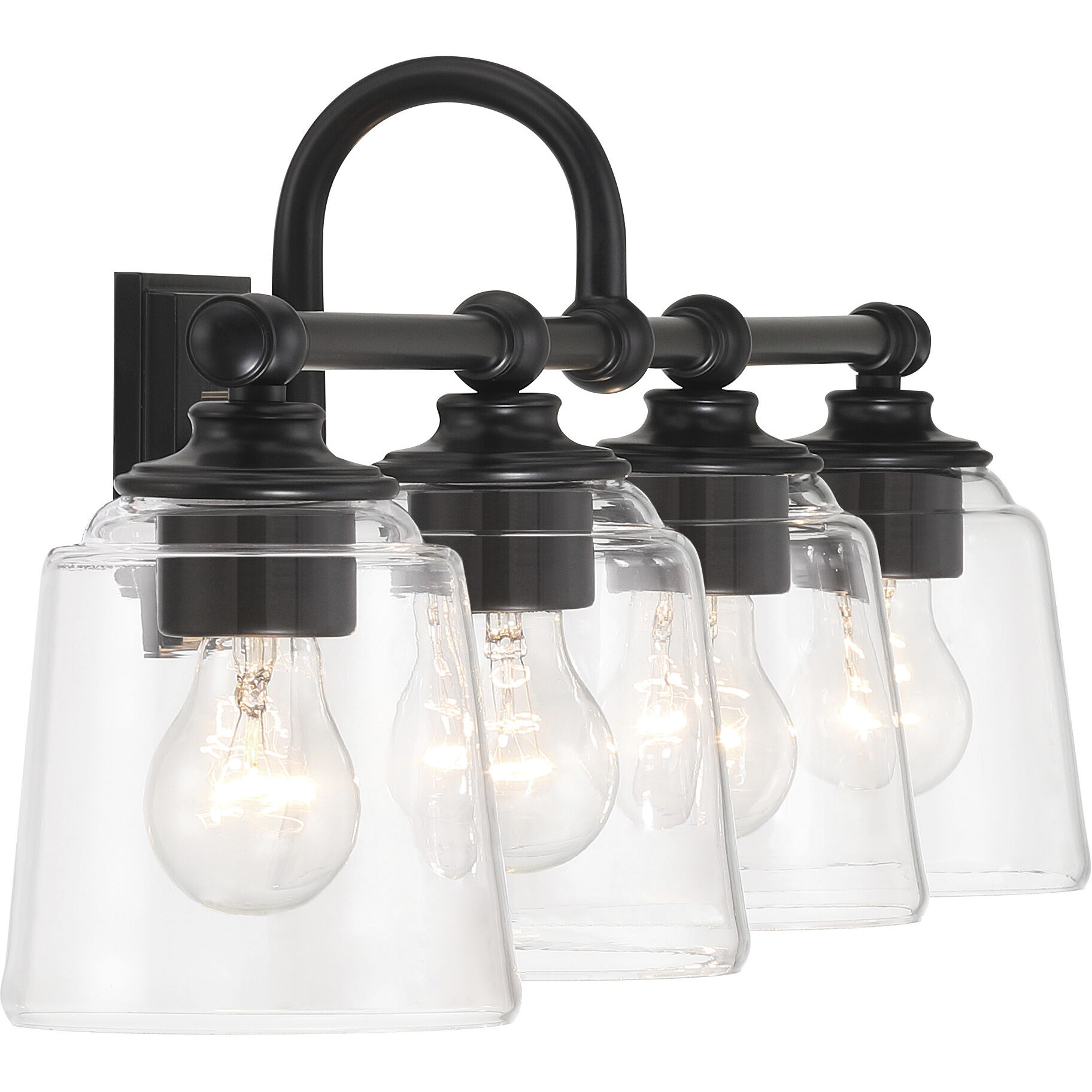 Antonia 4 Light 35 inch Coal Black Bath Vanity Light Wall Light