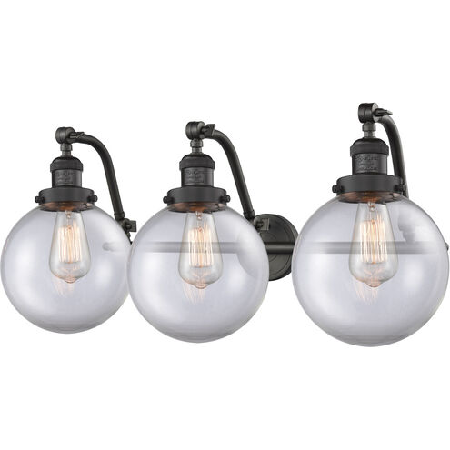Franklin Restoration Large Beacon LED 28 inch Oil Rubbed Bronze Bath Vanity Light Wall Light in Clear Glass, Franklin Restoration
