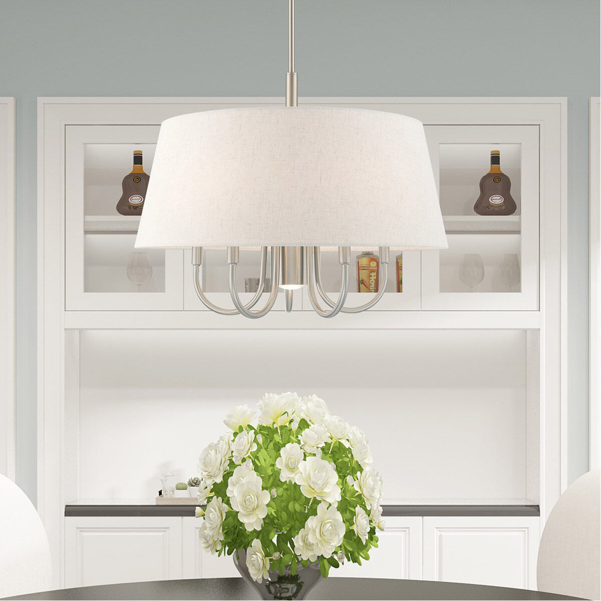 Belclaire 6 Light 24 inch Brushed Nickel Pendant Chandelier Ceiling Light