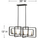 Quentin 6 Light 36 inch Buckeye Bronze with Heritage Brass Indoor Linear Chandelier Ceiling Light