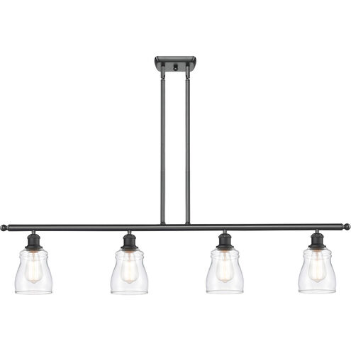 Ballston Ellery 4 Light 48 inch Matte Black Island Light Ceiling Light in Clear Glass, Ballston