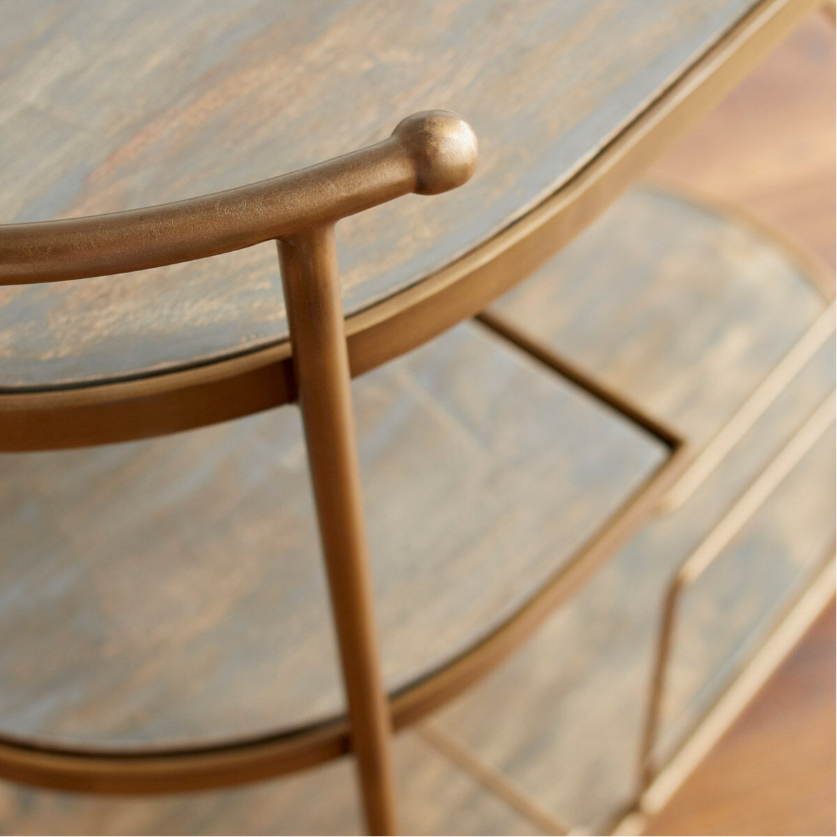 Barcraft Antique Brass Bar Cart