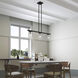 Cityview 3 Light 30 inch Black with Brushed Nickel Accents Linear Chandelier Ceiling Light