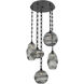 Misto 5 Light 23 inch Matte Black Multi-Pendant Ceiling Light in Smoke Optic, Rectangular Chain