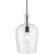 Avery 1 Light 9 inch Black with Brushed Nickel Accent Single Pendant Ceiling Light, Single