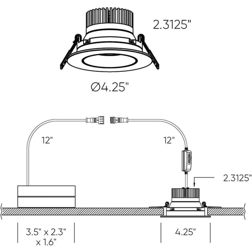 Revolve White Regressed, Gimbal Downlight