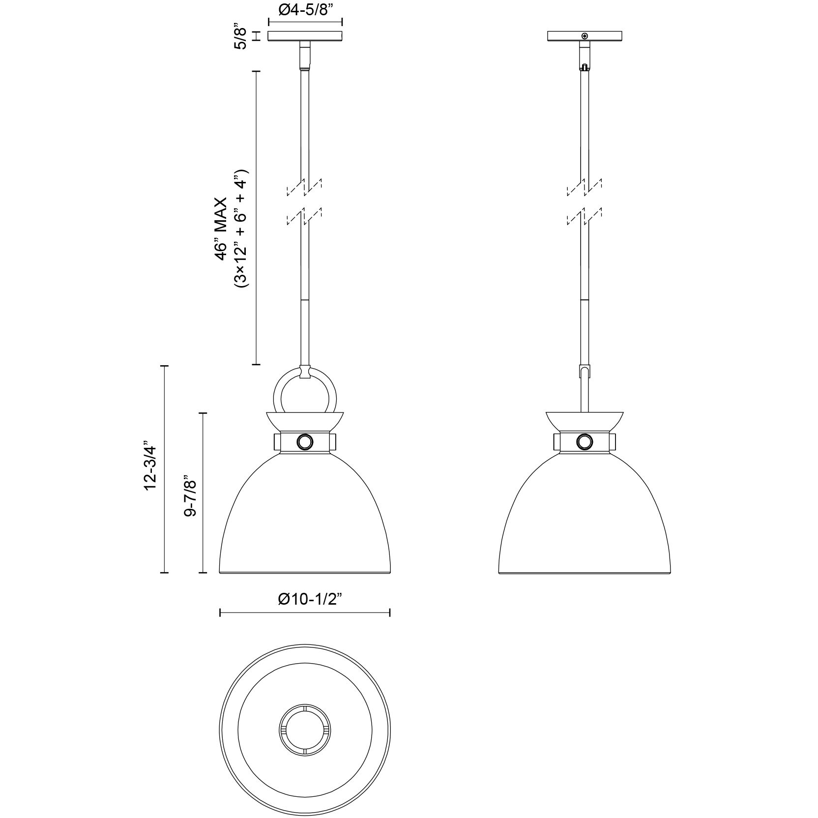 Alora Mood Waldo Pendant Ceiling Light in Aged Gold and Matte Black