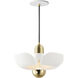 Poppy LED 11.75 inch White with Satin Brass Single Pendant Ceiling Light in White and Satin Brass