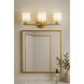 Vonda 3 Light 21 inch Aged Brass Vanity Light Wall Light