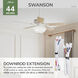 Swanson 44 inch Fresh White with Fresh White/Natural Wood Blades Ceiling Fan