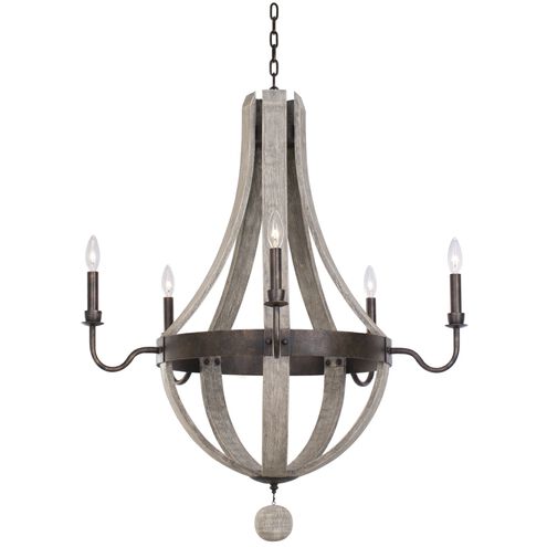 Harper 5 Light 32 inch Florence Gold Chandelier Ceiling Light