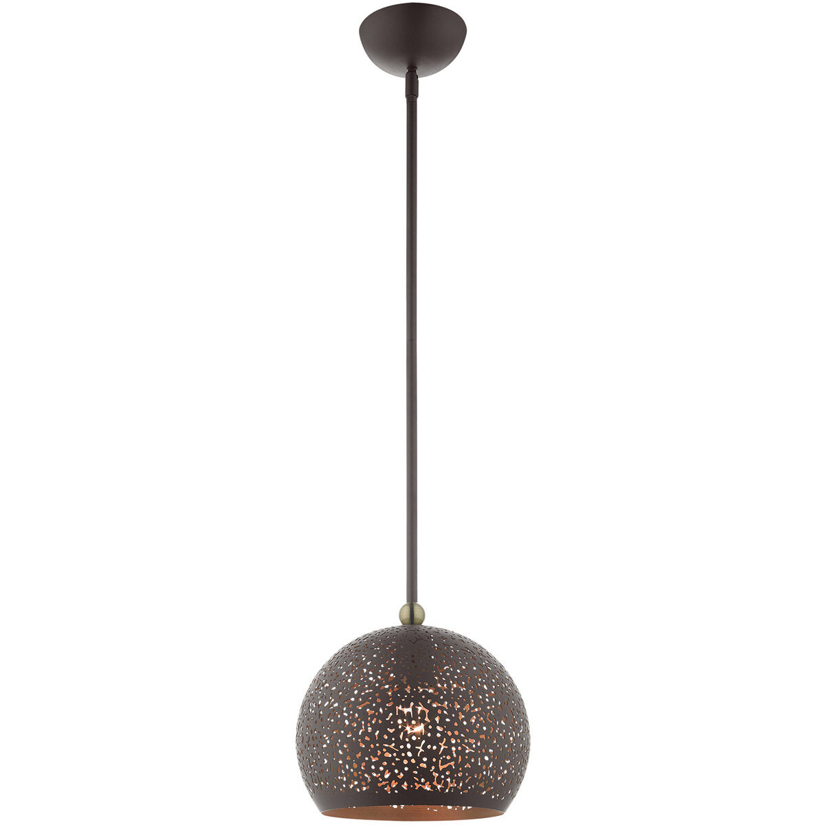 Charlton 1 Light 10 inch Bronze with Antique Brass Accents Pendant Ceiling Light