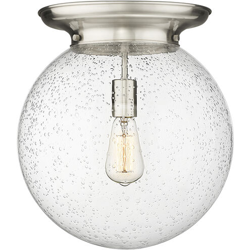 Beacon 1 Light 14 inch Satin Nickel Flush Mount Ceiling Light