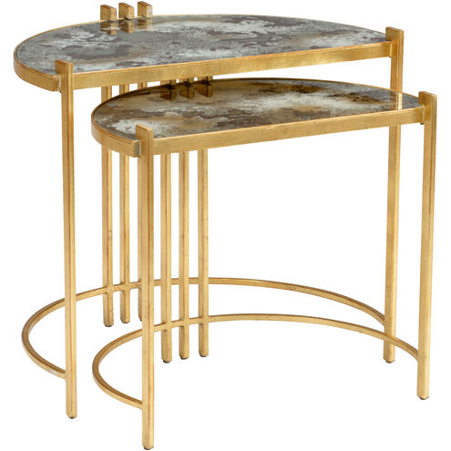 Wildwood 28 X 25 inch Acid Wash/Antique Gold Leaf Nested Tables, Set of 2