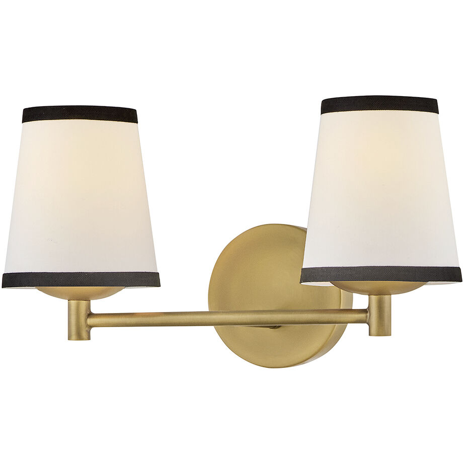 Sonia 2 Light 15.75 inch Lacquered Brass Bath Light Wall Light