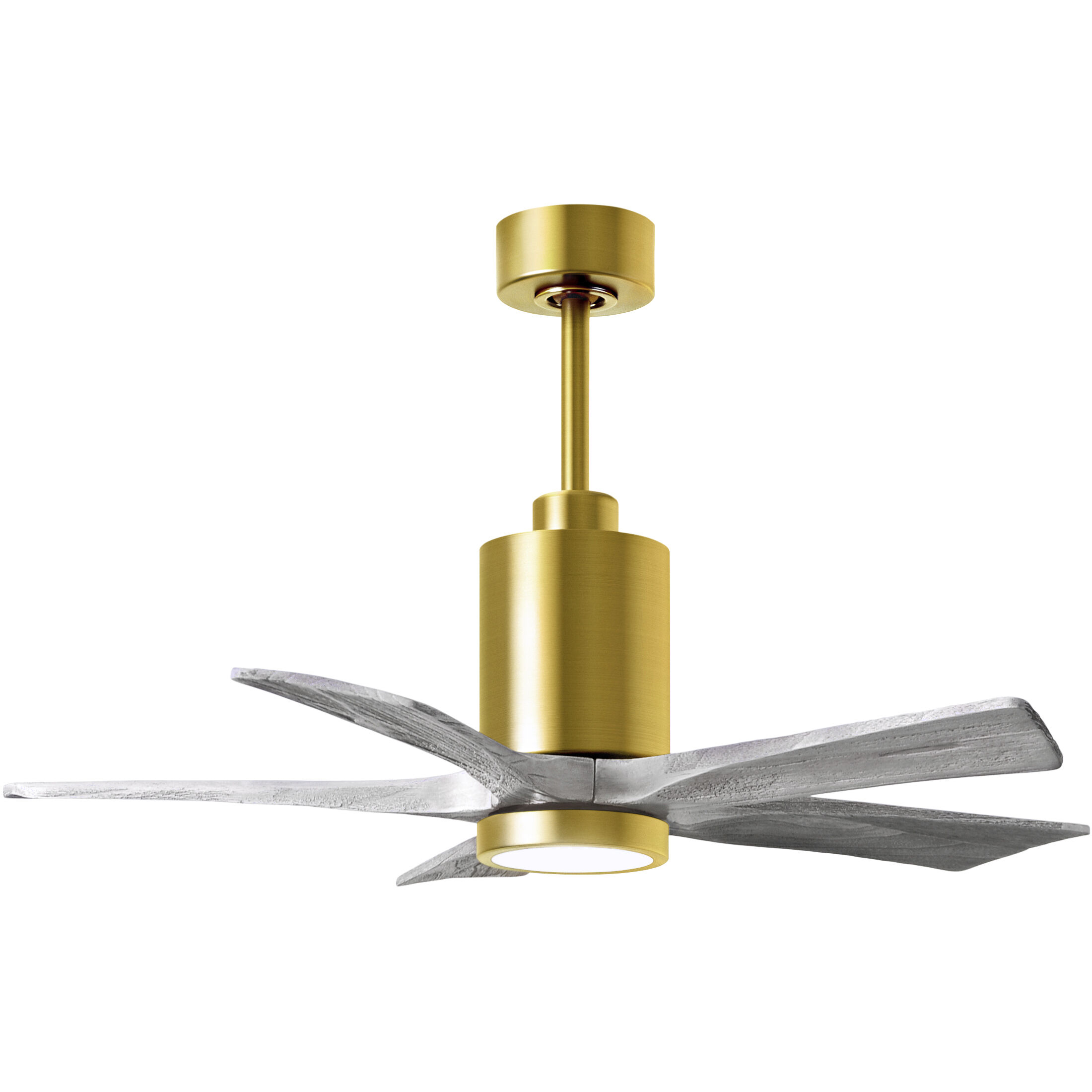 Atlas Patricia-5 42 inch Brushed Brass with Barn Wood Tone Blades Ceiling Fan