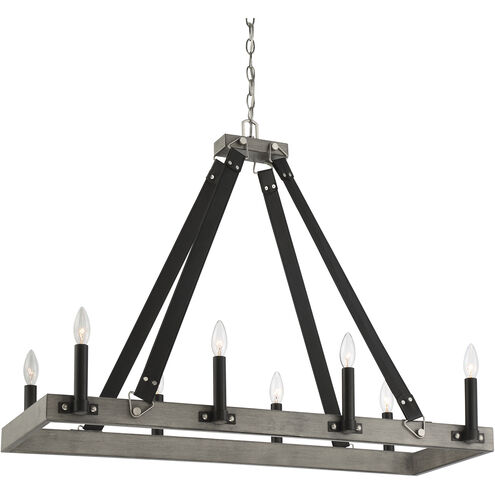 Rawson Ridge 8 Light 37 inch Aged Silverwood/Coal Island Light Ceiling Light