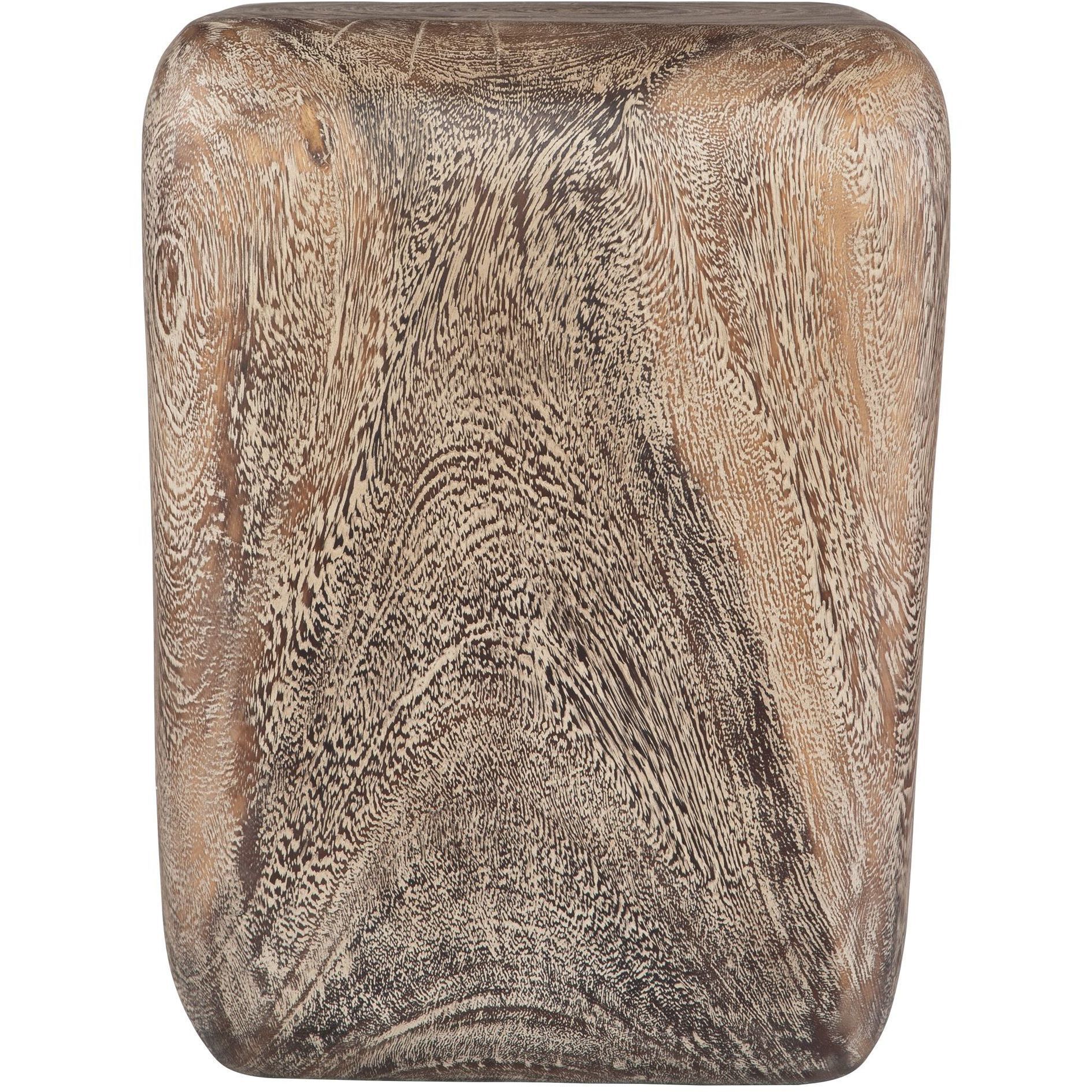 Loophole 18 inch Naturally Suar Wood with Natural Wash Accent Stool