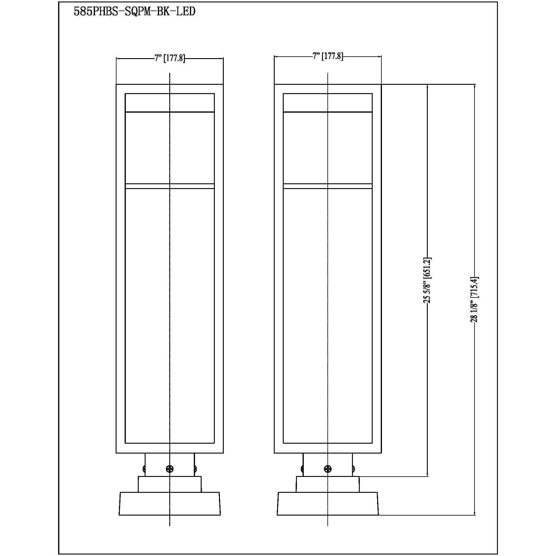 Barwick LED 28.25 inch Black Outdoor Pier Mounted Fixture