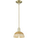 Natural Ballston Dome 1 Light 7.5 inch Antique Brass Mini Pendant Ceiling Light
