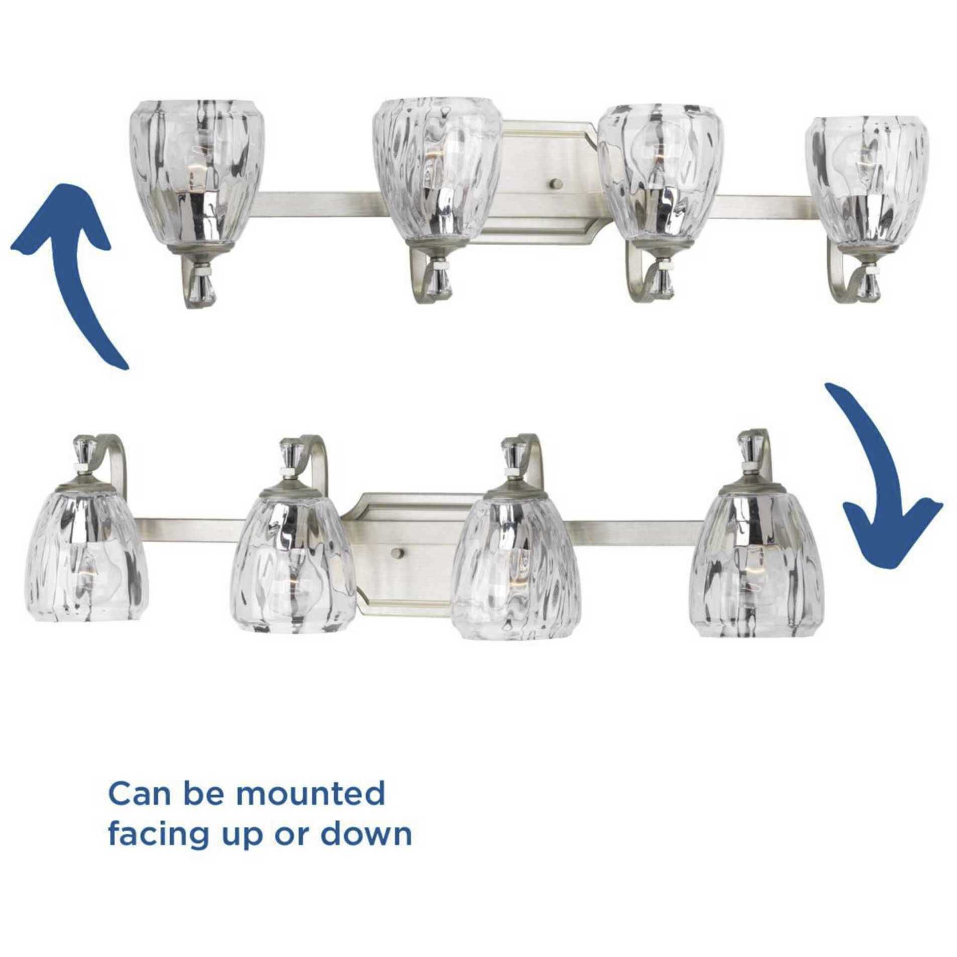 Anjoux 4 Light 32 inch Silver Ridge Bath Vanity Wall Light