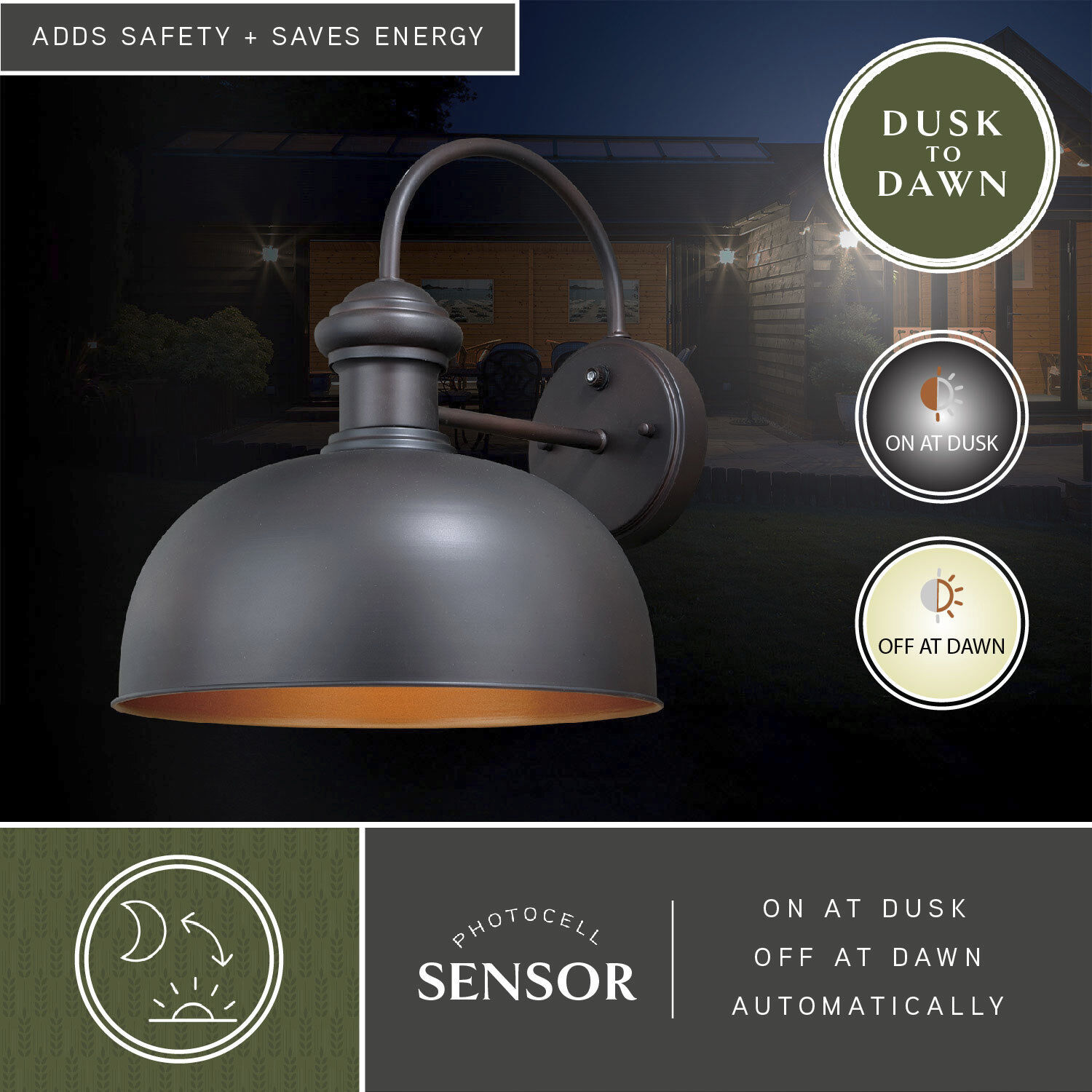 Franklin LED 15 inch Oil Burnished Bronze and Light Gold Outdoor Wall