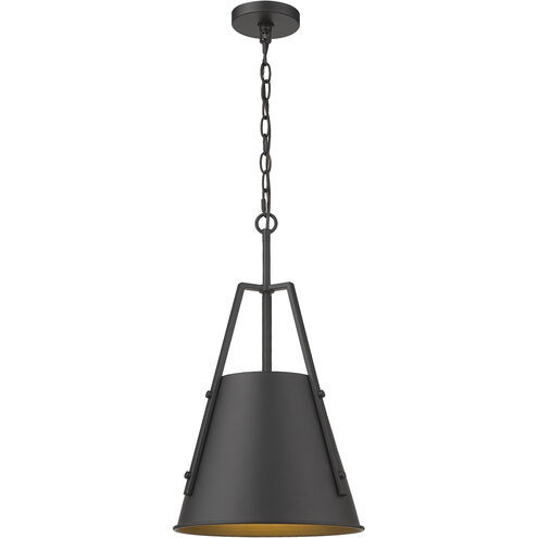 Luxor 1 Light 12 inch Matte Black Mini Pendant Ceiling Light in Incandescent