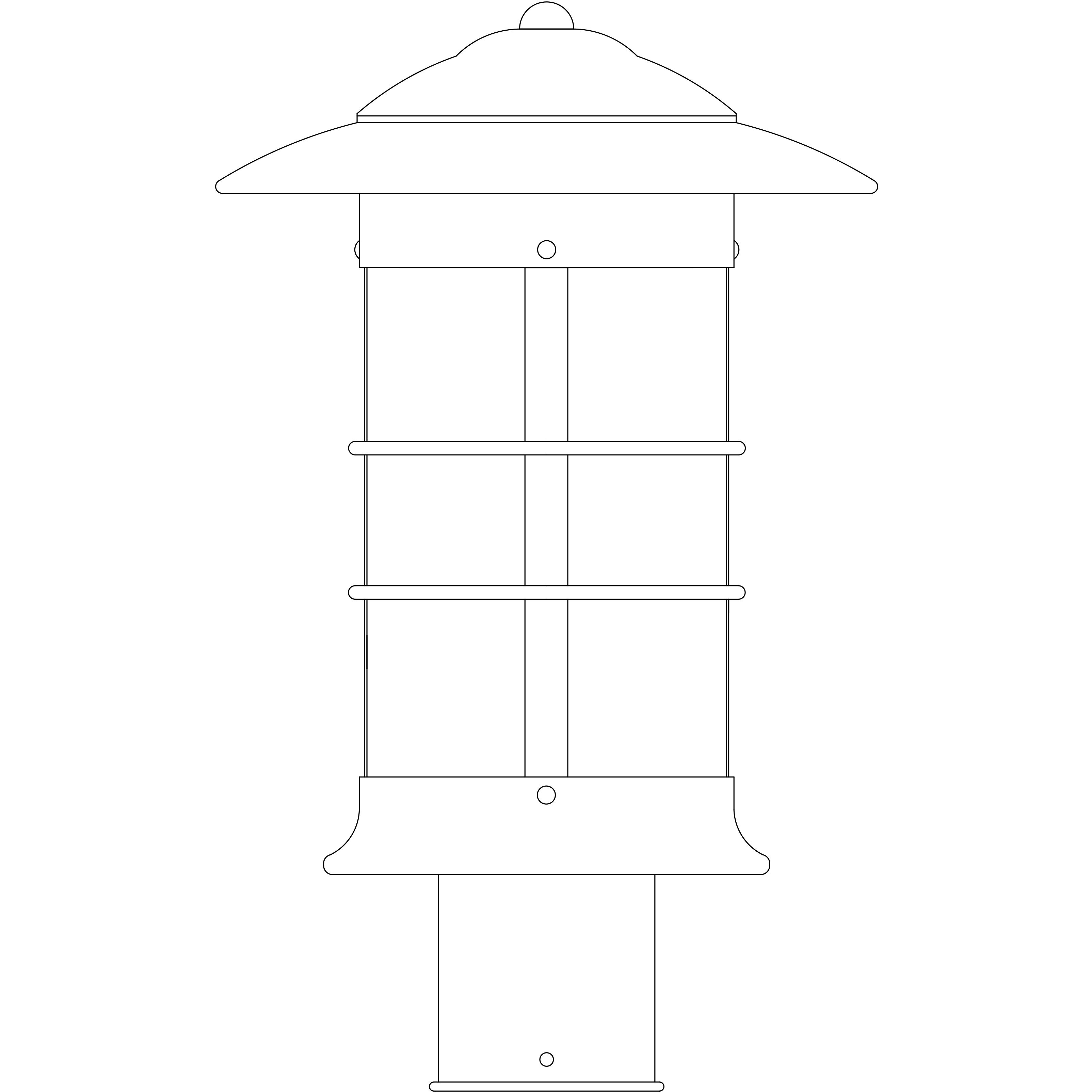 Newport 1 Light 15.12 inch Satin Black Post Mount in Rain Mist