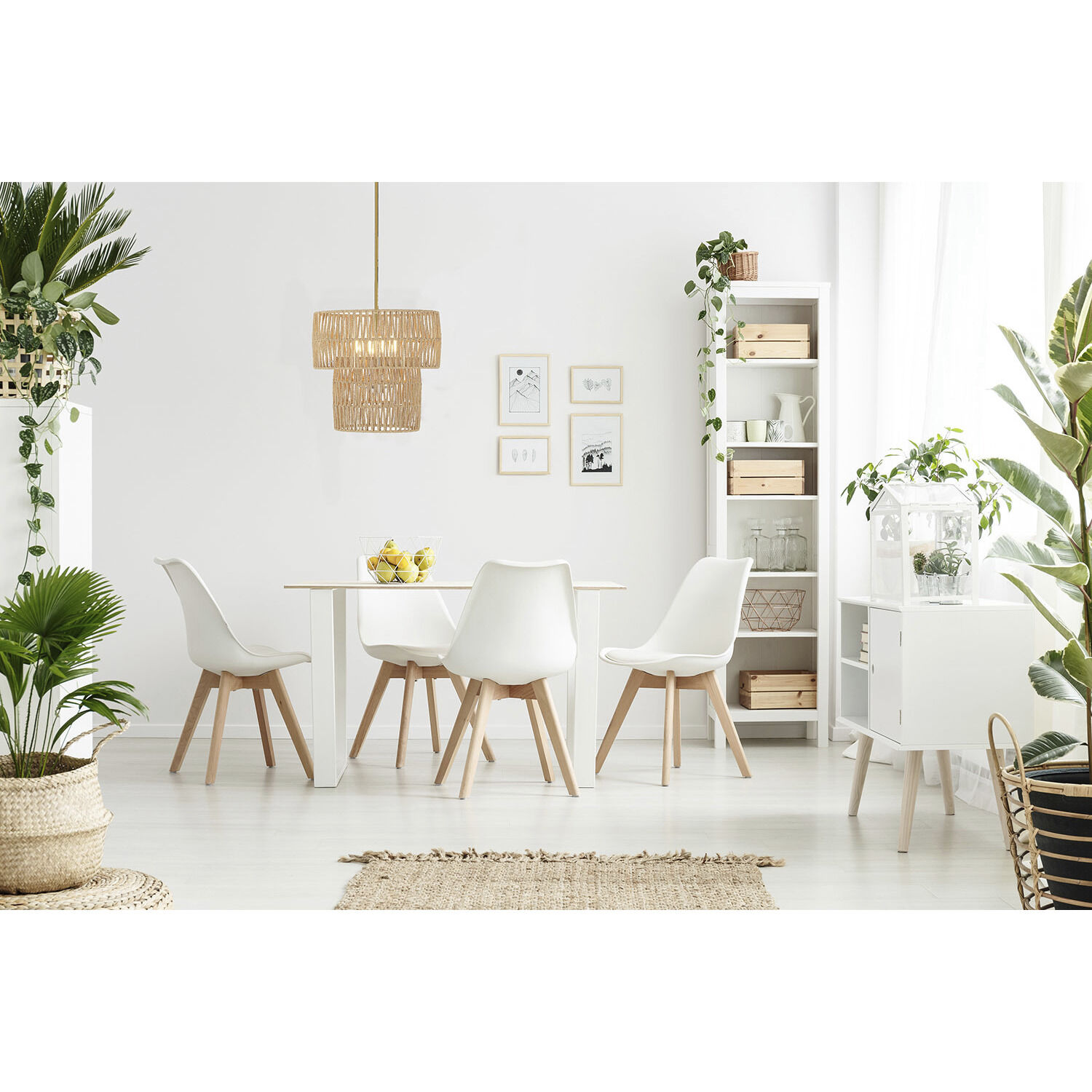 Bungalow Heaven 4 Light 16 inch Soft Brass Pendant Ceiling Light