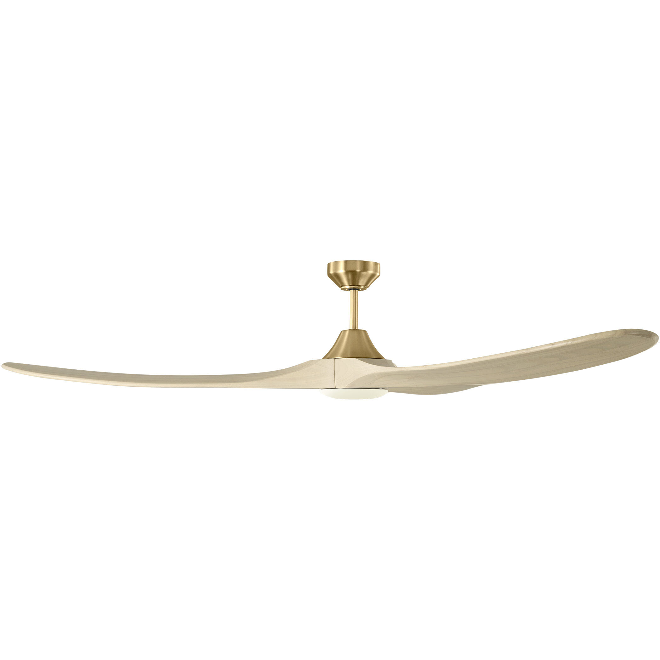 Maverick 70 inch Burnished Brass with Washed White Oak Blades Indoor/Outdoor Smart Ceiling Fan in Included