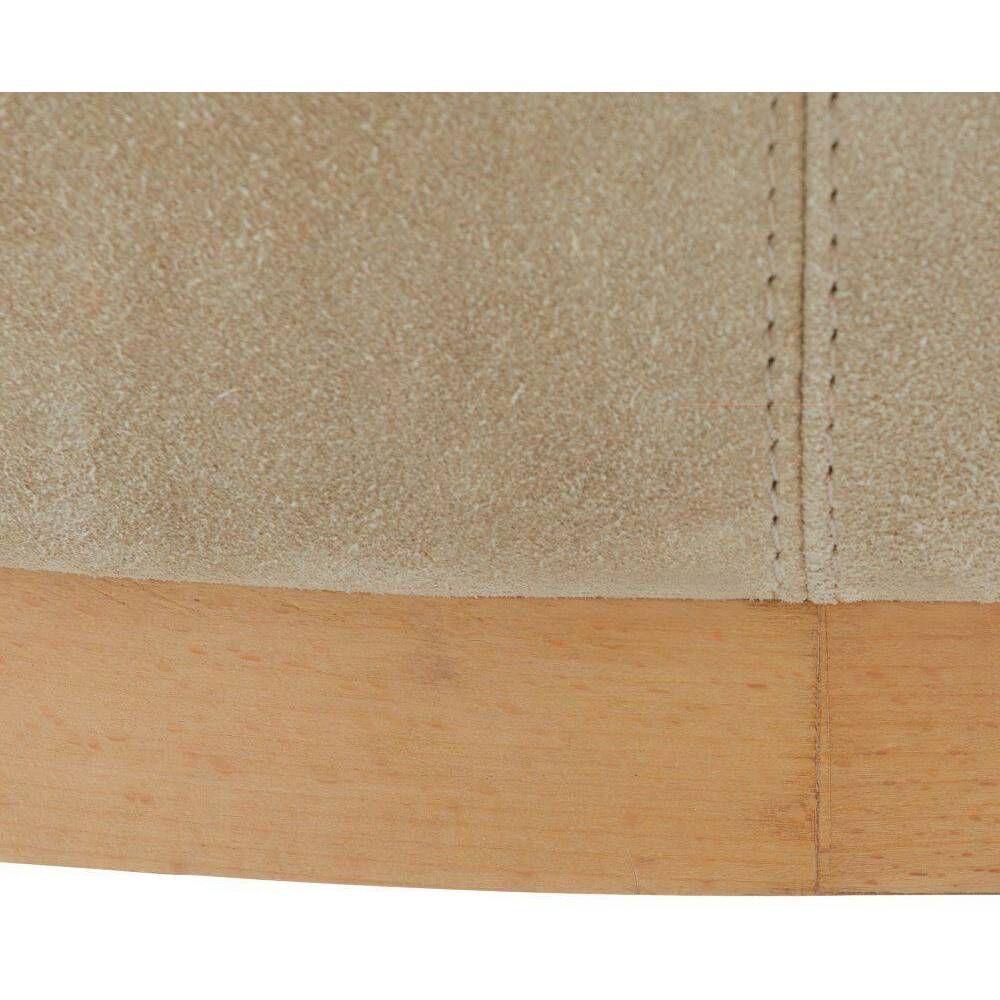 Hershel Taupe Suede and Blonde Beech Wood with Blackened Bronze Dining Chair