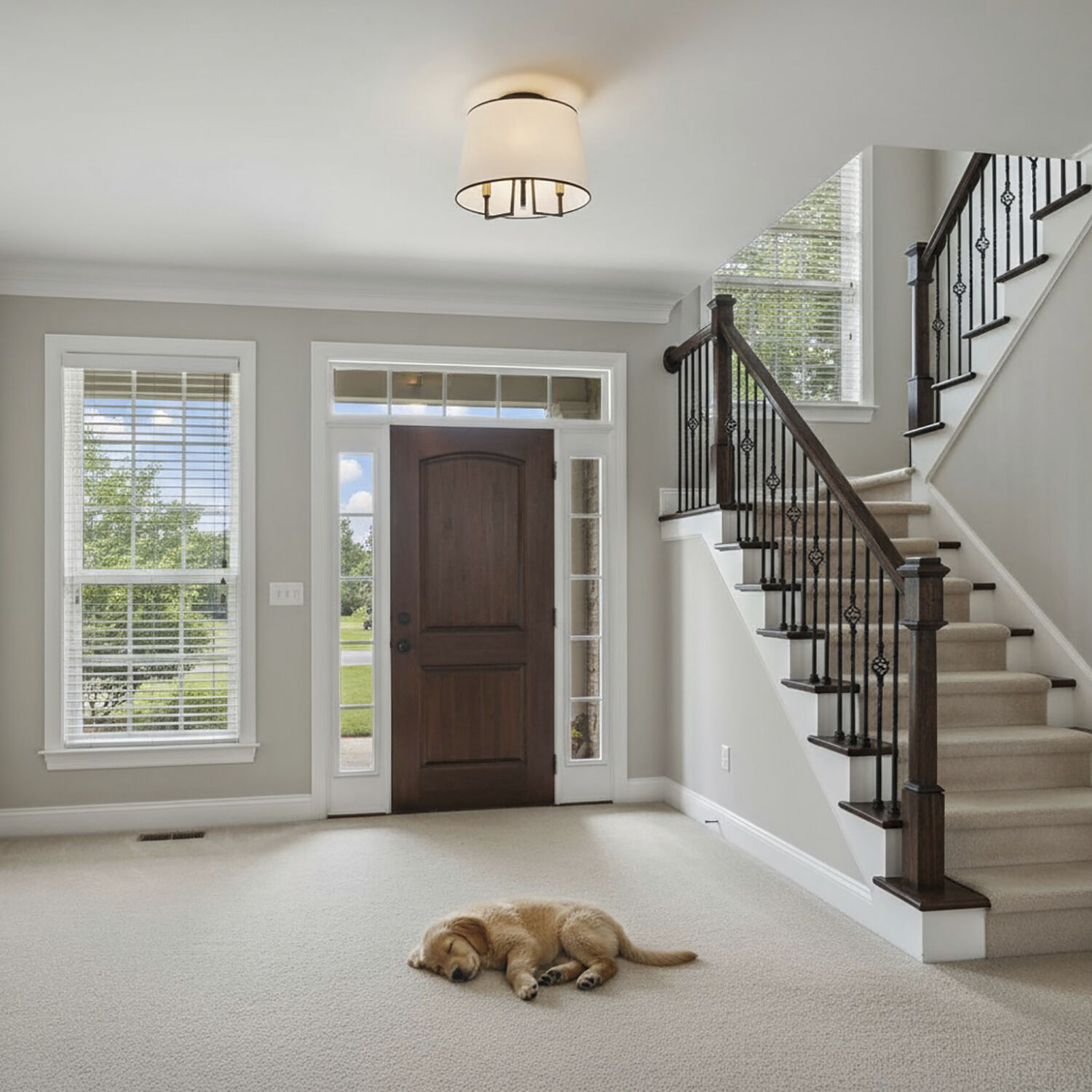 Coco LED 15.7 inch Gold and Black Semi-Flush Mount Ceiling Light