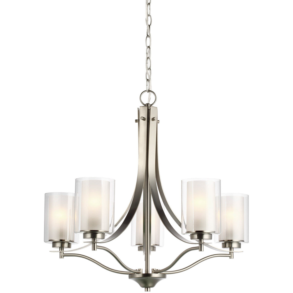 Elmwood Park 5 Light 26 inch Brushed Nickel Chandelier Ceiling Light