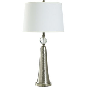 Cameron 34 inch 60.00 watt Brushed Steel and Clear Table Lamp Portable Light