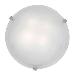 Mona LED 16 inch Brushed Steel Flush Mount Ceiling Light in White