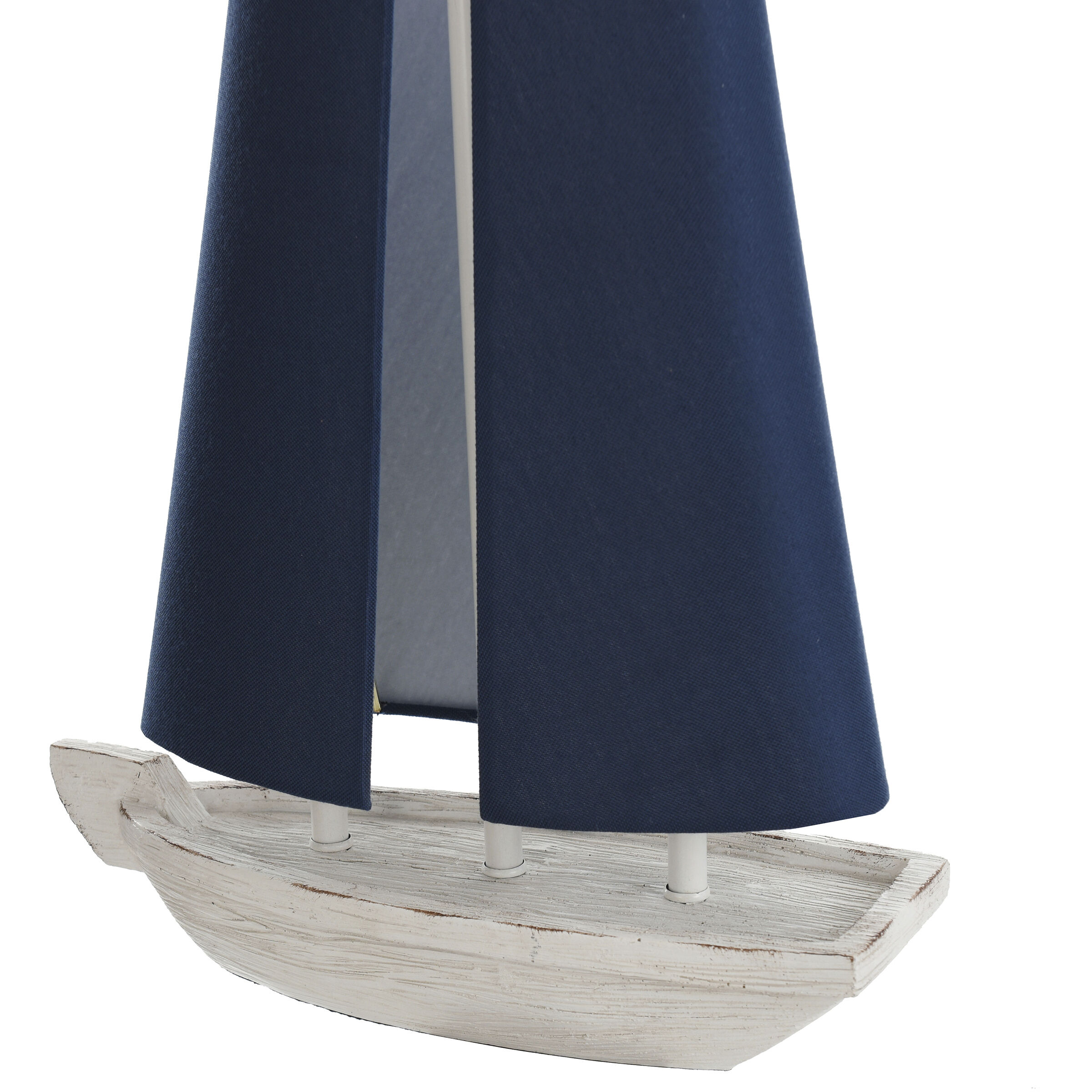 Maritine 20 inch 15.00 watt White Colored Base With Navy Blue Shades Table Lamp Portable Light