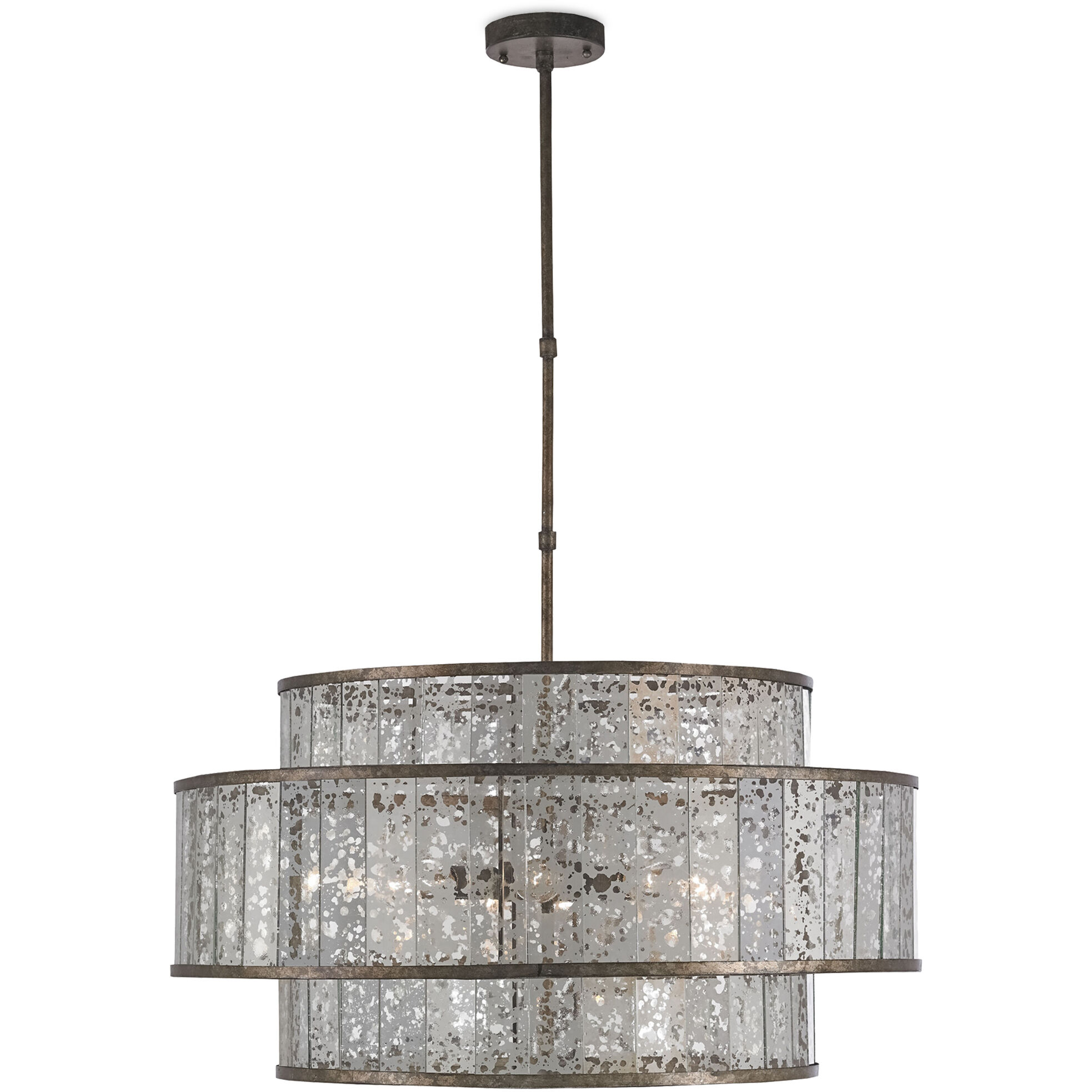 Fantine 8 Light 30 inch Pyrite Bronze/Raj Mirror Chandelier Ceiling Light, Large