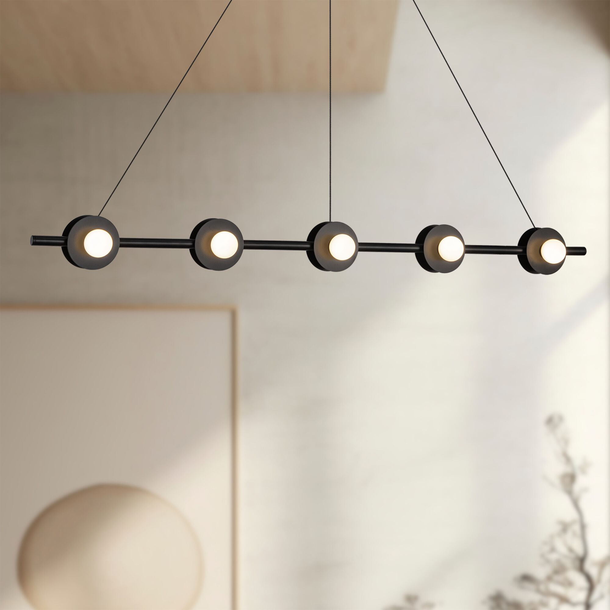 Elixir LED 48.13 inch Black Linear Pendant Ceiling Light