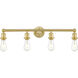 Edison 4 Light 27 inch Satin Gold Bath Vanity Light Wall Light