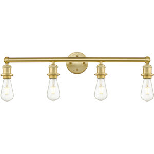 Edison 4 Light 27 inch Satin Gold Bath Vanity Light Wall Light