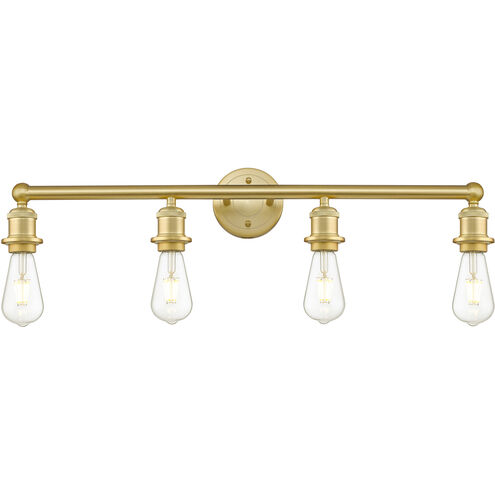 Edison 4 Light 27 inch Satin Gold Bath Vanity Light Wall Light