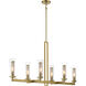 Emmerham 6 Light 44 inch Soft Brass Island Light Ceiling Light