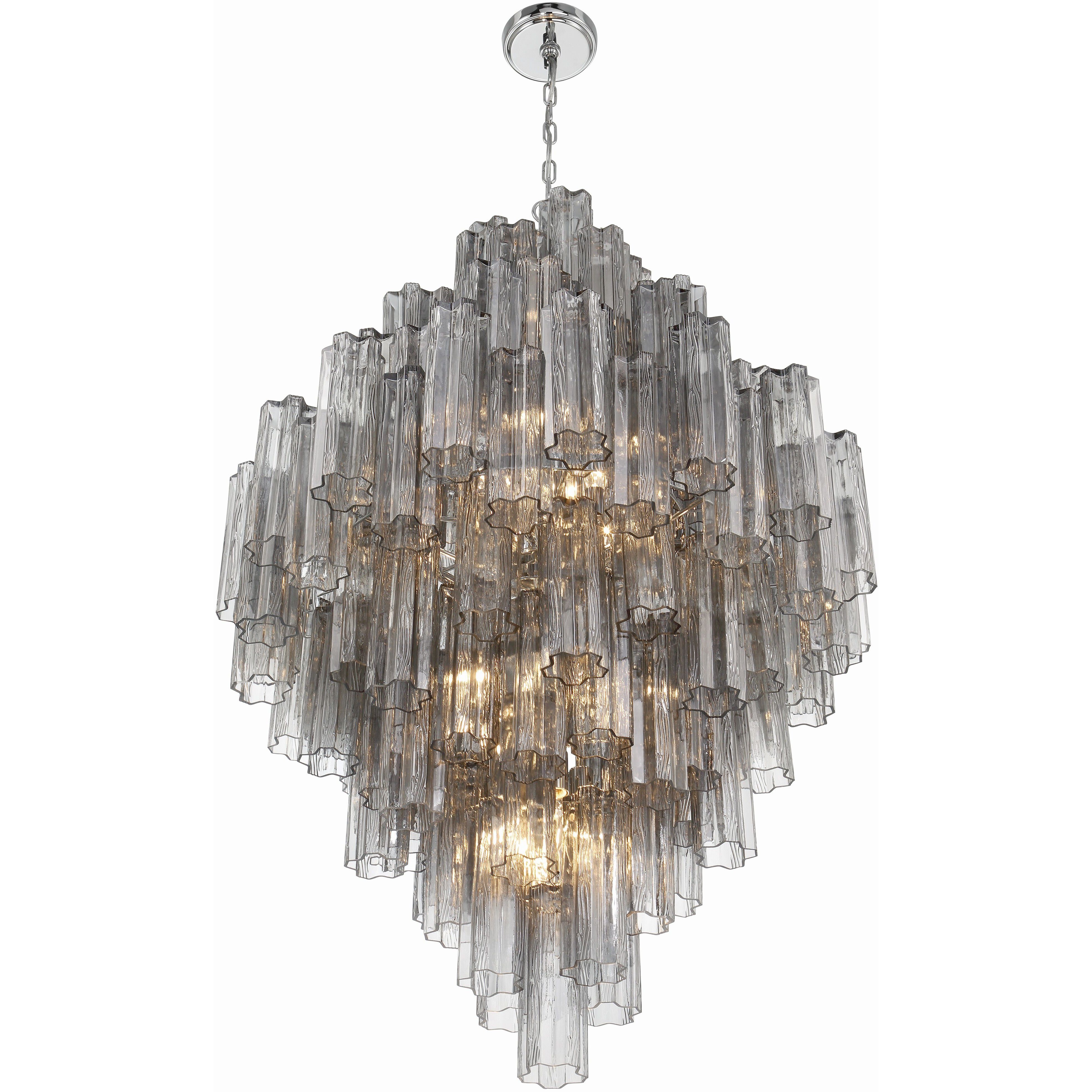 Addis 20 Light 31.5 inch Polished Chrome Chandelier Ceiling Light in Smoke